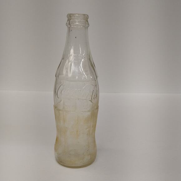 Coca-Cola Embossed Clear Glass No Deposit No Return 10 Ounce Empty Vtg Barn Find - Picture 3 of 16